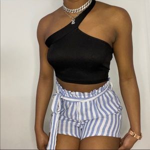 Two piece short set with belt